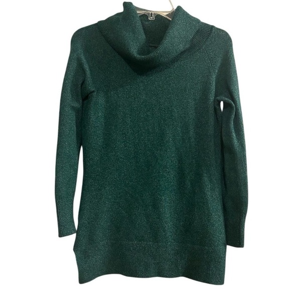 Ann Taylor Factory Petite XS Green Cowl Neck Pullover Sweater - Picture 1 of 10